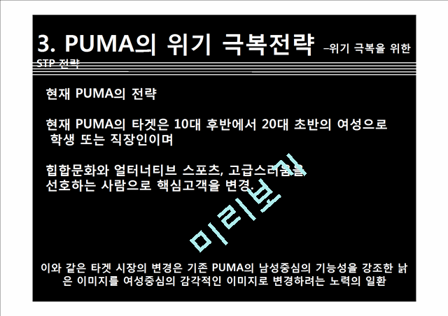 푸마 PUMA 위기극복위한 마케팅전략 분석및 푸마 소비자행동분석   (9 )